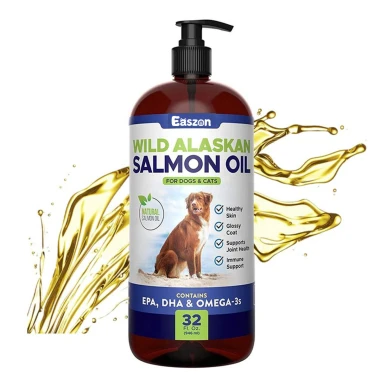 Natural Alaskan Salmon Oil for Dogs and Cats Liquid Supplements