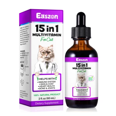 15 IN 1 Multivitamin Drops for Cats & Dogs - Immune Support, Skin & Coat Health, Joint Care