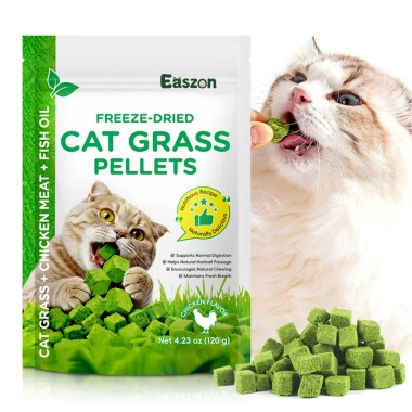 Natural Digestion & Hairball Support Freeze-Dried Cat Grass Chews
