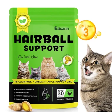 Cats Hairball Support Chews Supports Healthy Digestion Shiny Skin & Coat